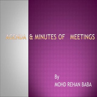 Agenda and Minutes of a meeting
