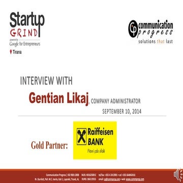 Communication progress ltd Startup Grind Tirana Albania