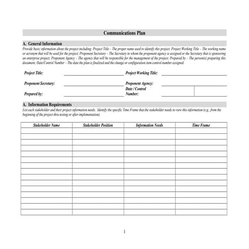 Communication management plan template | DOC