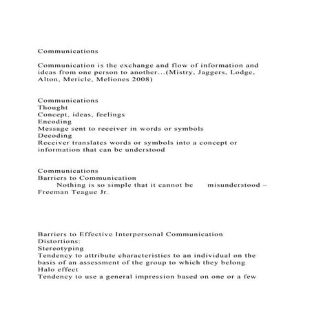 CommunicationsCommunication is the exchange and flow of info.docx