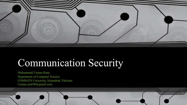 Communication security 2021