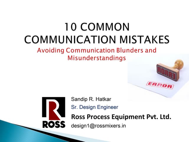 10 COMMON COMMUNICATION MISTAKES