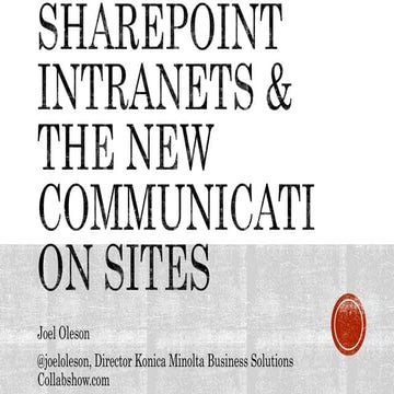 SharePoint Intranets & Communication Sites