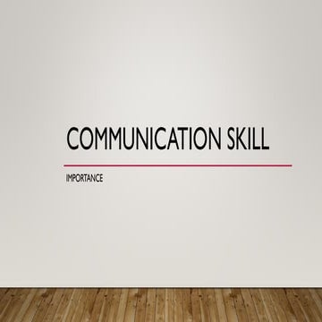 Communication skill