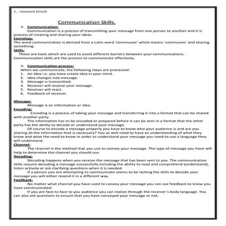 Communication skills