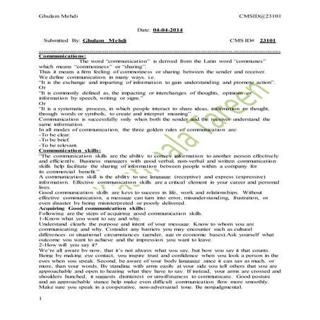 Communication skills