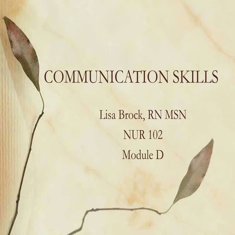 CommunicationSkills for psychiatric nurses