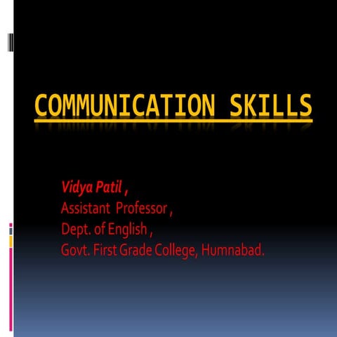 Communication Skills power point | PPTX