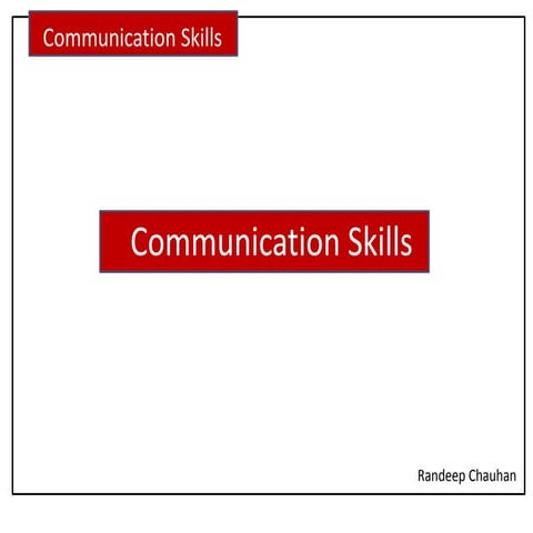 Communication skills PPT