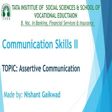 Communication Skills Assertive Communication Ppt Pptx
