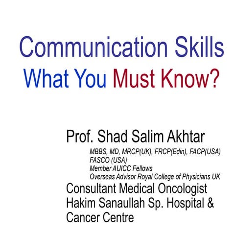 Communication skills brief summary