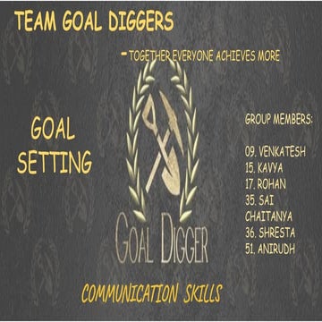 Communication skills goal setting team goal diggers