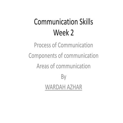 Communication skills week 2