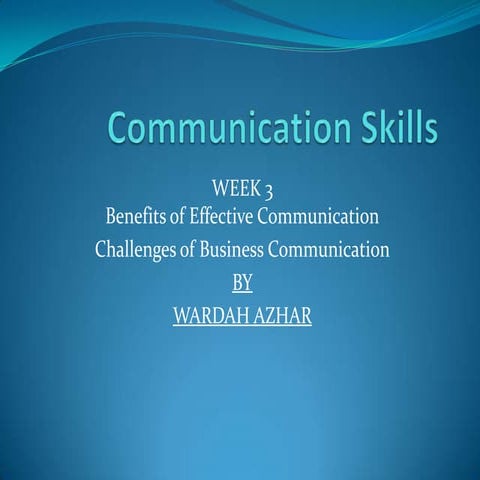 Communication skills week 3