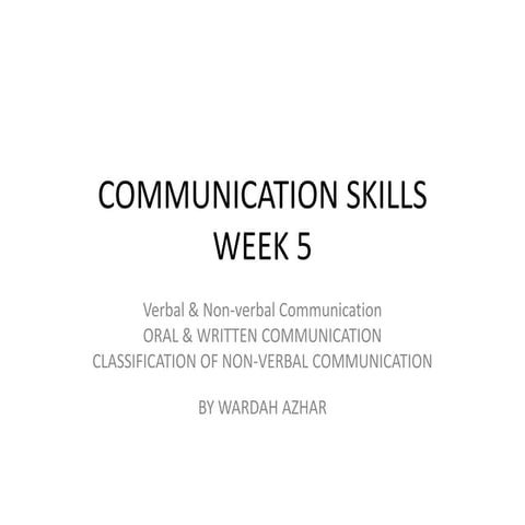 Communication skills week 5