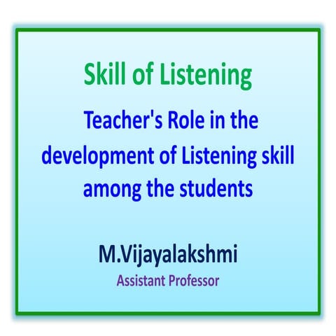 Skill of Listening
