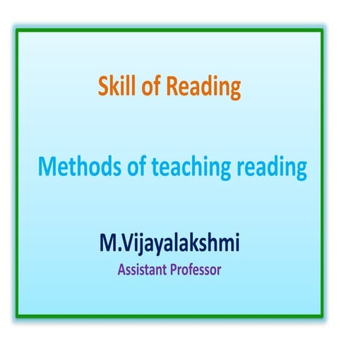 Skill of Reading 