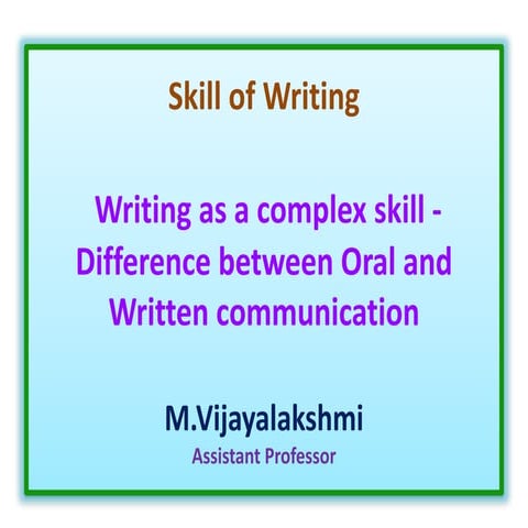 Skill of Writing 