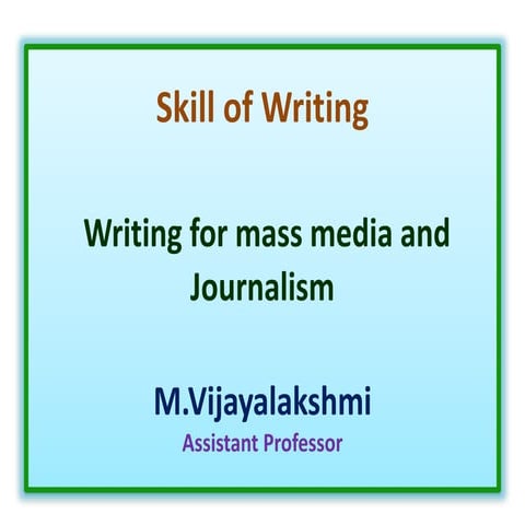 Skill of Writing 