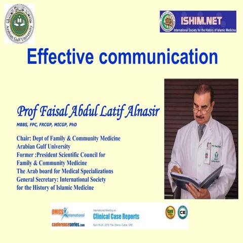 Effective Communication skills and Health