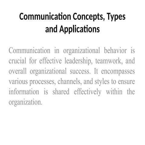 Communication concepts with full description it mechanisms of presentation