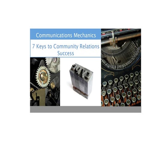 Communications mechanics  successful community relations