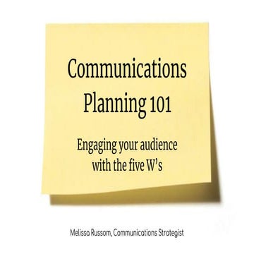 Communications Planning 101