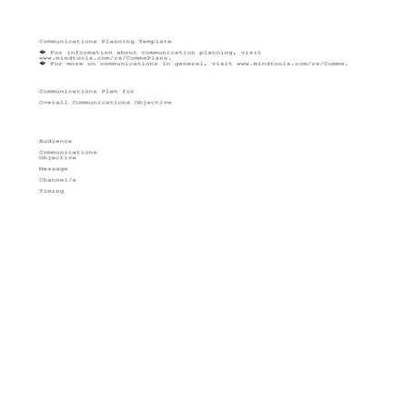 Communications plantemplate | TXT