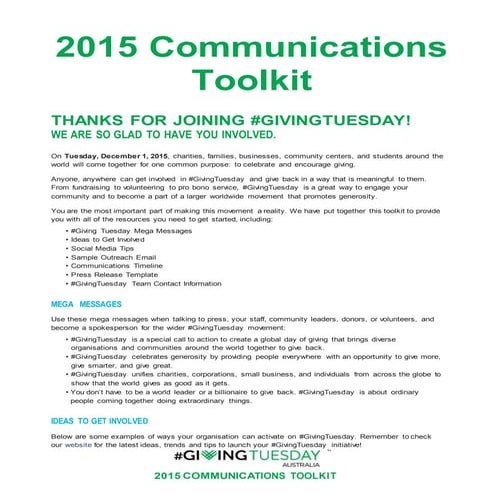 2015 Communications toolkit