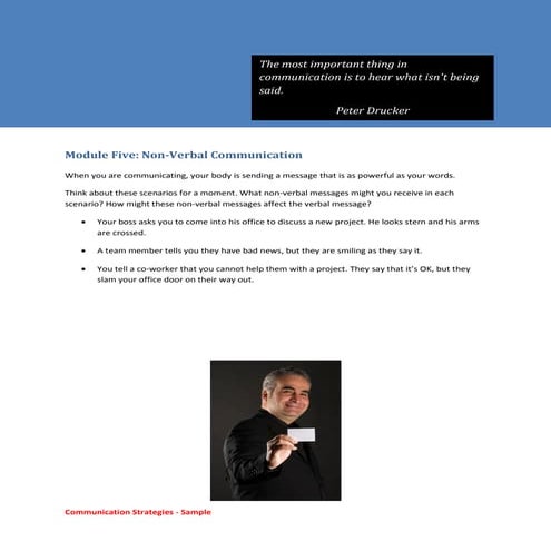 Communication strategies sample