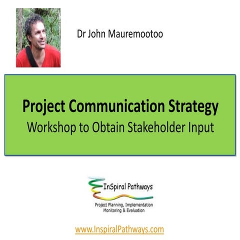 Communication Strategy - Workshop to Obtain Stakeholder Input