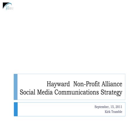 Communication strategy for NonProfits Sept 15, 2011
