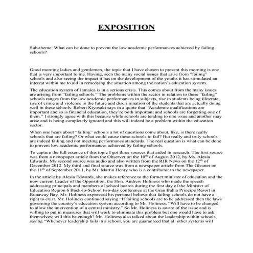 Communication studies Basic Exposition piece