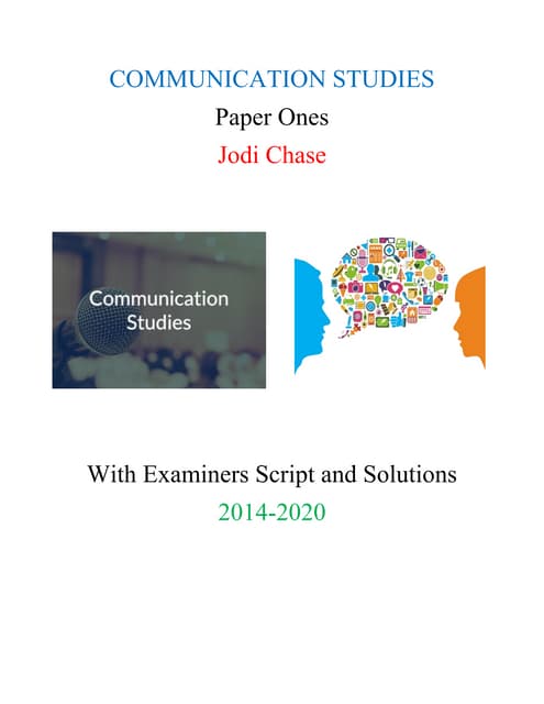 CAPE Communication Studies IA Guidelines | PDF