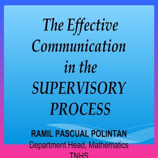 Communication  & supervisory process