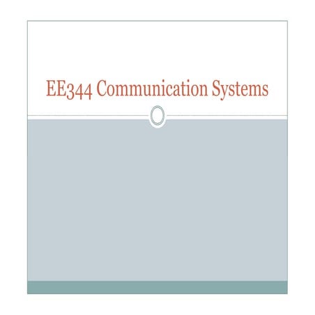 Communication system  lec5