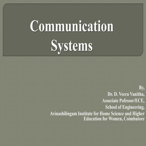 communication systems for second year ECE