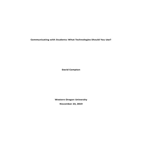 Communicating with Students: What Technologies Should You Use?