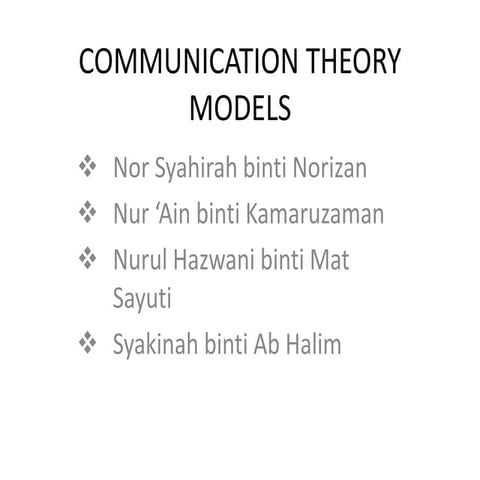 Communication theory models