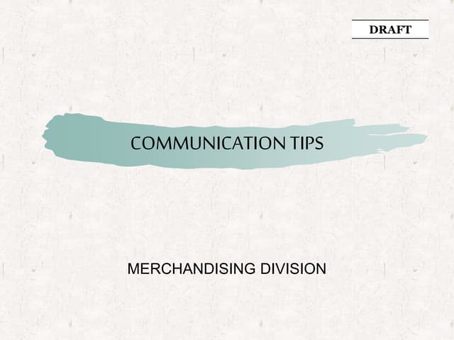 Communication tips