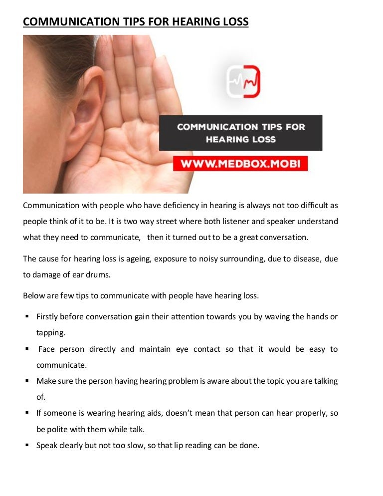 Communication tips for hearing loss
