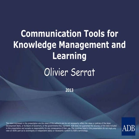 Communication Tools for Knowledge Management and Learning