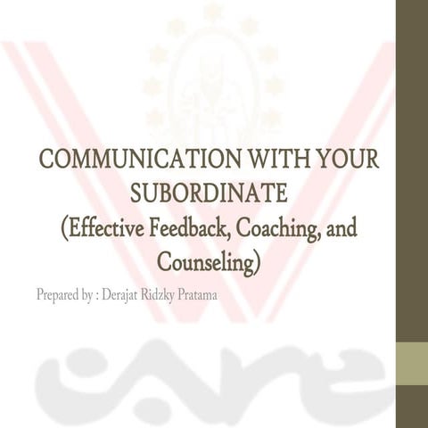 Communication with your subordinate | PDF