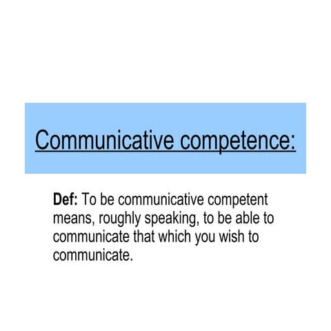 Communicativ competence