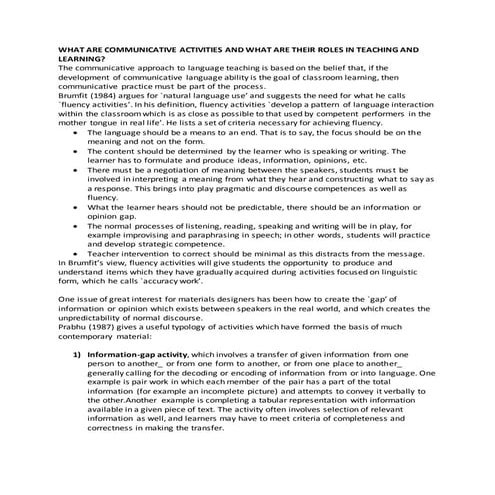 Communicative activities 