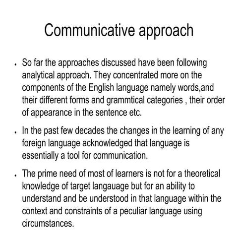 Communicative approach