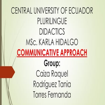 Communicative approach by Tania Rodriguez