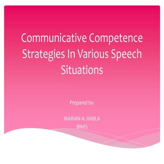 Communicative competence strategies...