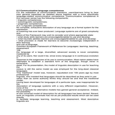 Communicative language competences