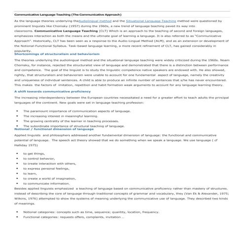 Communicative language teaching